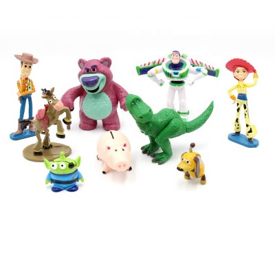 DIHAO Action Figure Toy Story Figure 9pcs Buzz Light year Tracy Woody spring dog and three eyes Set Models Toys